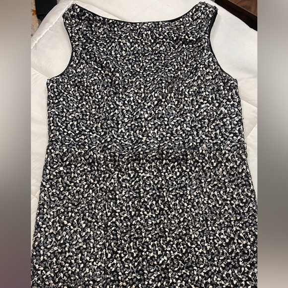 15 vintage retro 70s 80s 60s mini dress sequin black gold silver size 6-8 - Picture 1 of 4